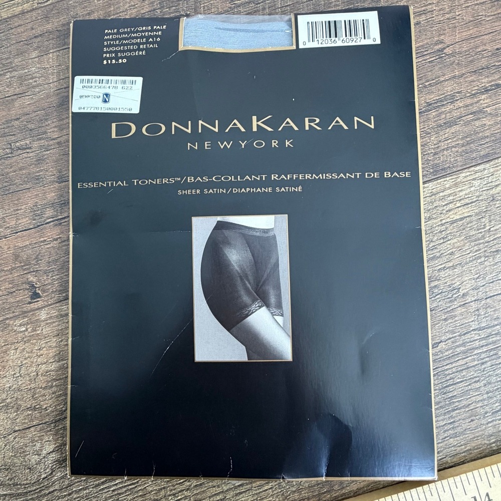Donna Karan Control Top Pantyhose Sheer Pale Gray MED